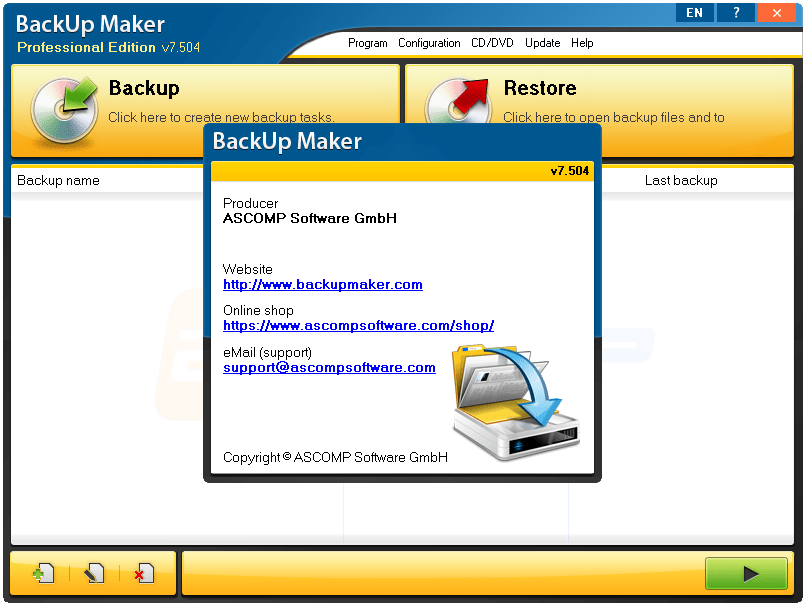 free download ASCOMP BackUp Maker Professional 8.202