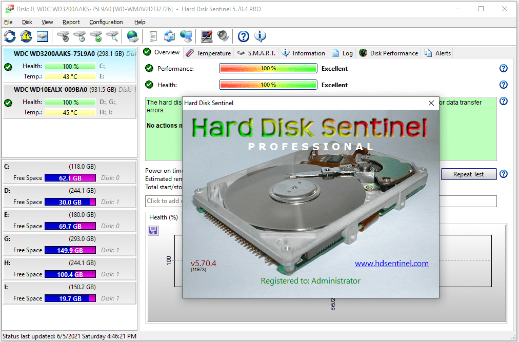 hard drive sentinel portable